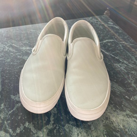 Vans Leather Slip On Size 7.5 - Light Green/Gray - Picture 1 of 4